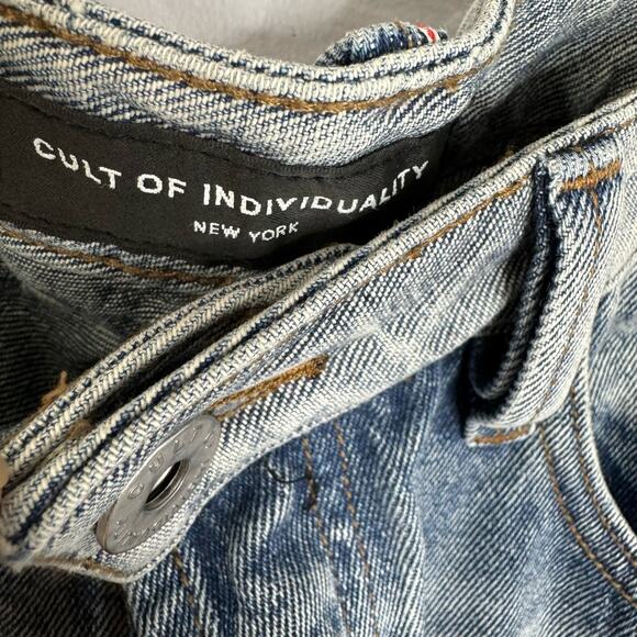 Cult of Individuality Greaser Distressed Straight Leg Jeans Men's 33x34 - Picture 6 of 15